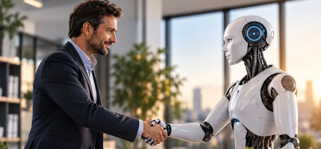Une IA et un manager main dans la main